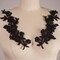 1 Pair Black Beaded Floral Lace Appliqué for Dresses Costumes and DIY Fashion